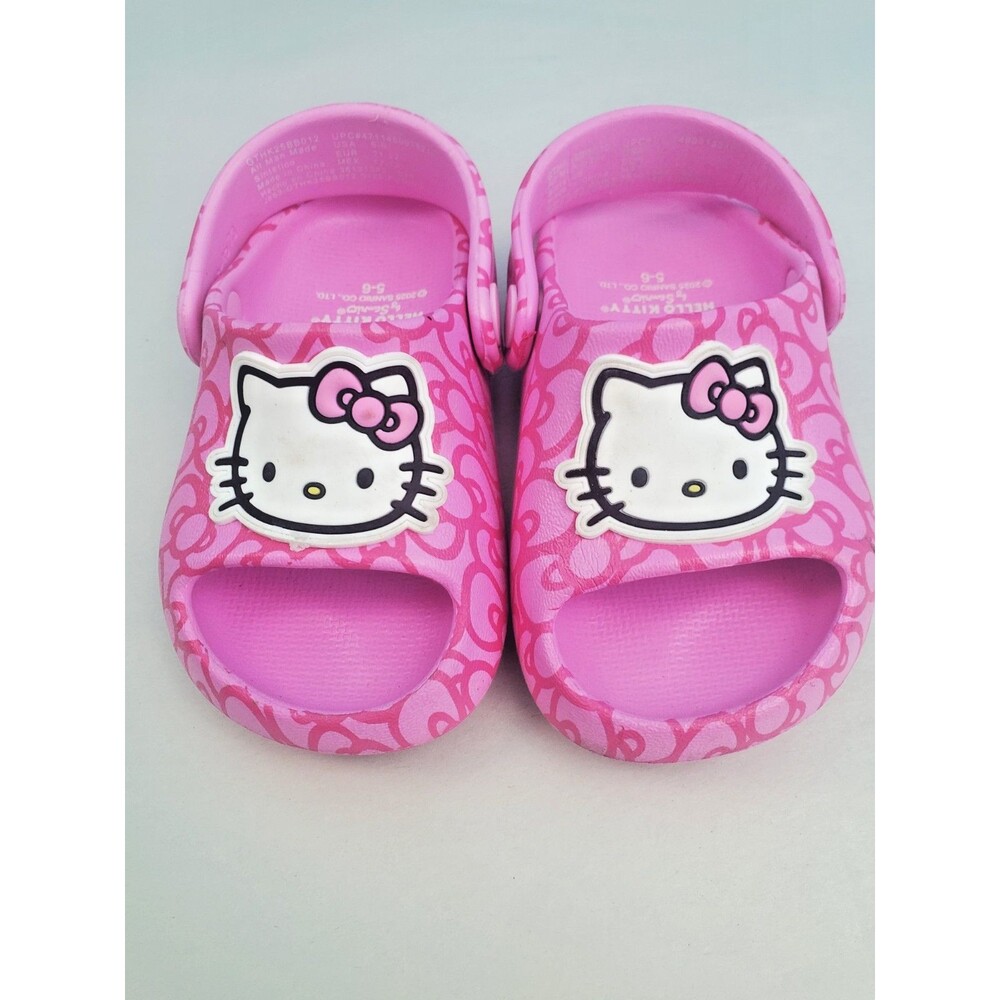 Sanrio Hello Kitty Toddler Girls Pink Clog Sandals Slip On Shoes Size 5-6